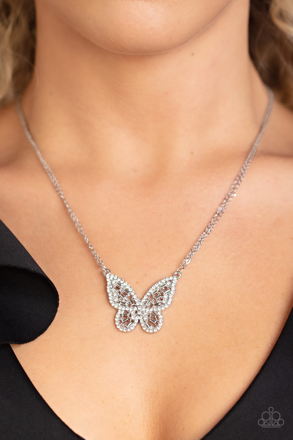 Grandest Birch Women Necklace Creative All-match Women Jewelry Butterfly  Pendant Clavicle Necklace for Party Rhinestone,Alloy Whit - Walmart.com